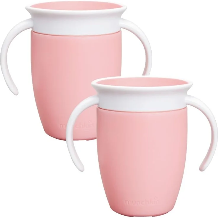 Munchkin 2 Pack Wunder 360 Babys Schnabeltasse | 207ml | 6m+ | Rosa
