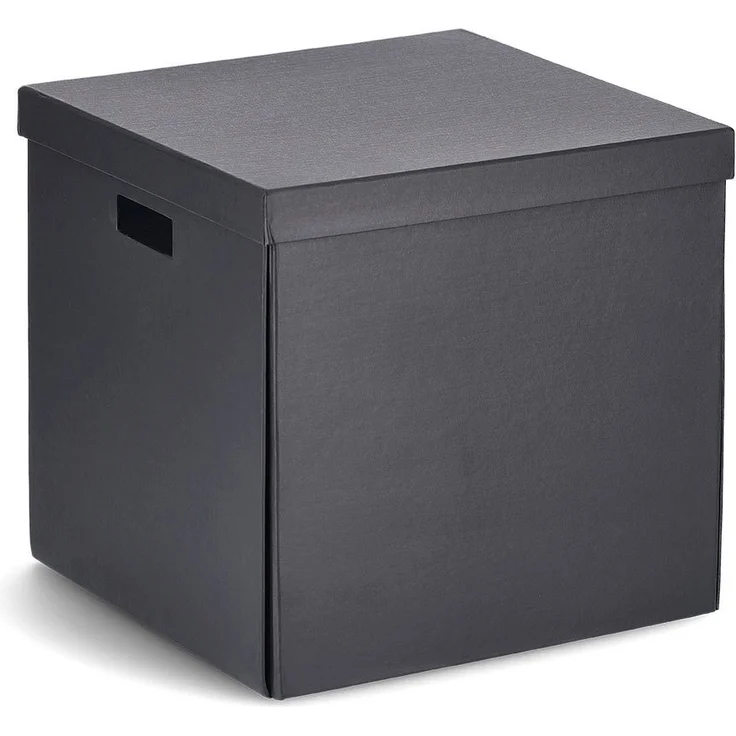 Zeller Aufbewahrungsbox, recycelt. Karton, schwarz, ca. 33,5 x 33 x 32 cm – Bild 1