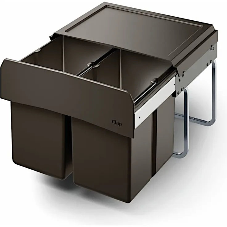NABER CLAP 3/500-2 Abfallsorter 30 Liter (2x 15) in Anthrazit ab 50 cm Schrankbreite