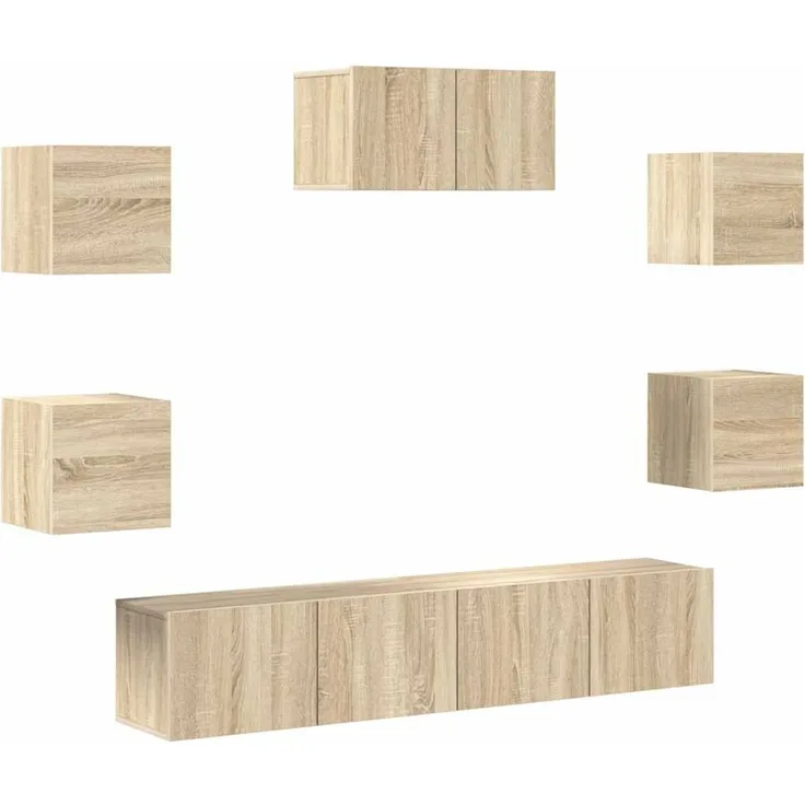 7-tlg. TV-Schrank-Set Sonoma-Eiche Holzwerkstoff [3114504]