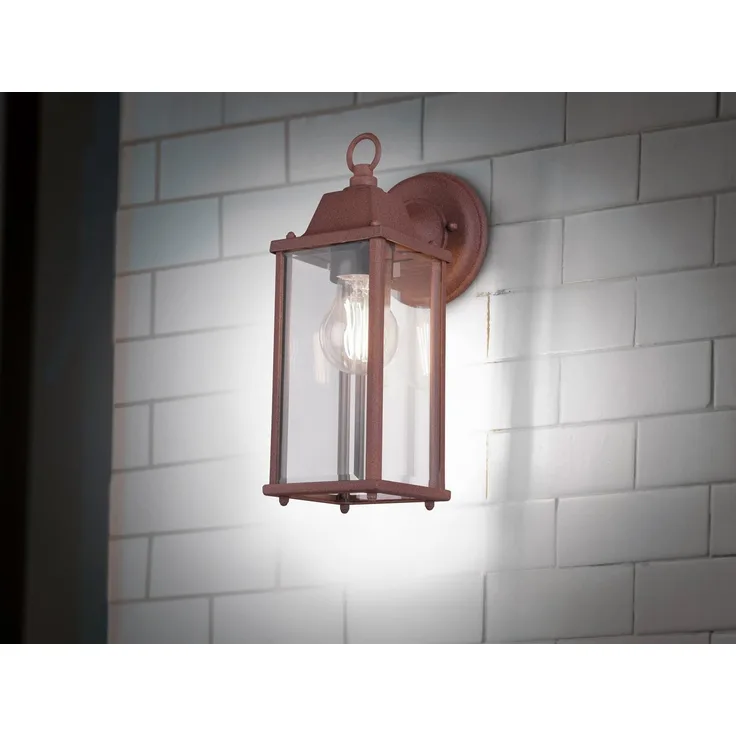 LED Außenwandleuchte Laterne in Rostoptik, Höhe 29cm