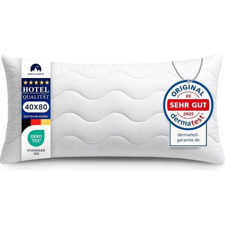Gentle North Microfaserkissen Hochwertige Kopfkissen in Hotelqualität verschiedene Größen, Füllung: 100% Polyester, Seitschläfer, Rückenschläfer, Seitenschläfer, Bauchschläfer, 1- oder 2-tlg, Reißverschluss für Füllung, waschbar, Made in EU, allergiker...