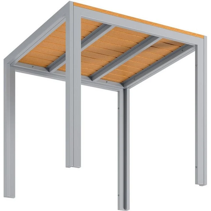 TLGREEN Gartentisch Aluminiumrahmen Quadratisch (110x70 cm WPC Balkontisch Wetterfest, Rechteckiger Terrassentisch, Esstisch Outdoor, 1 Tisch), Hitze- und Wetterbeständig, rutschfest, Brettbreite 6.5cm – Bild 3