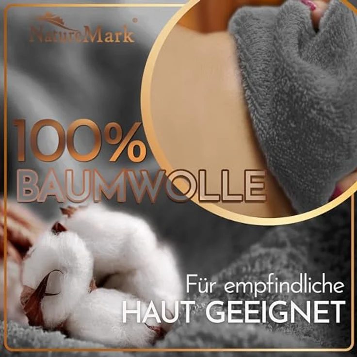 NatureMark 2er Pack SAUNATÜCHER Premium Qualität 80x200 cm SAUNATUCH Sauna-Handtuch 100% Baumwolle Farbe: Anthrazit Grau – Bild 6