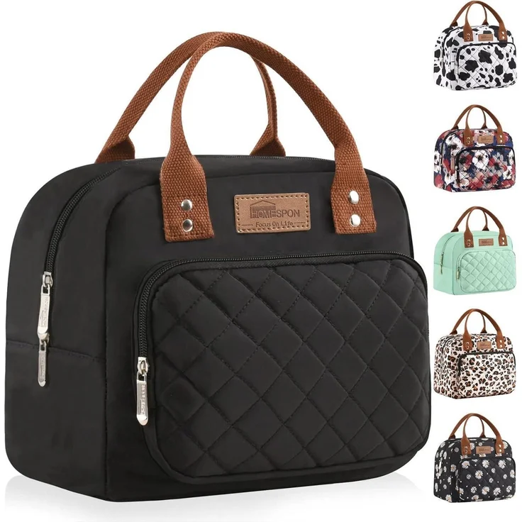 Isolierte Lunchtasche Kühltasche Lunchbox Behälter Schwarz 27x21x15cm – Bild 1