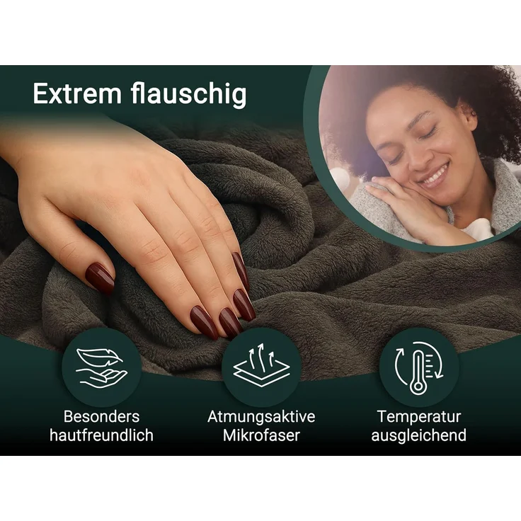 ZOLLNER Kuscheldecke, 150x200 cm, mocca – Bild 3