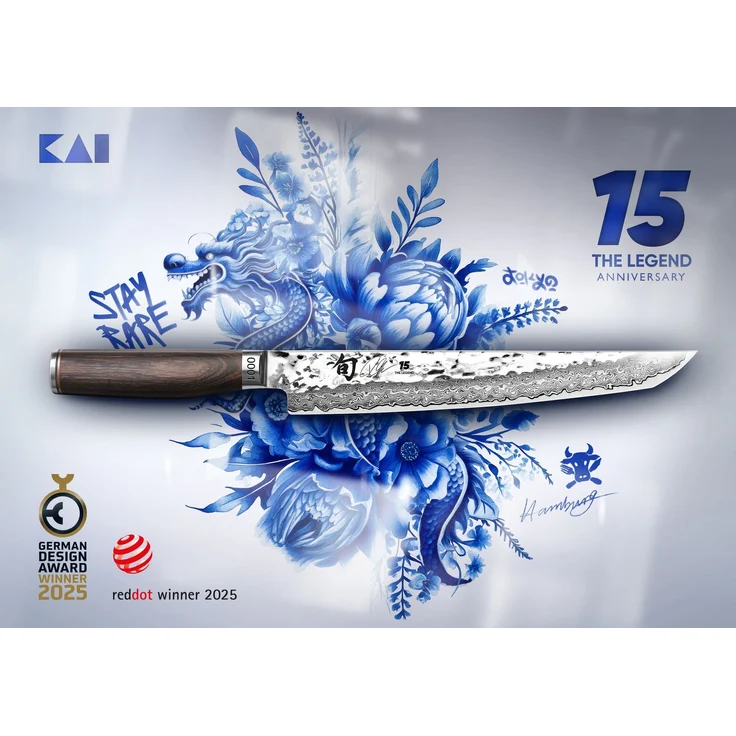 KAI Shun Premier Tim Mälzer Tanto Slicer TDM-1785, Damaszenerstahl, 25,5 cm - limitiert – Bild 3