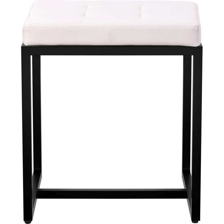 CLP Sitzhocker Barci mit Polsterung und schwarzem Eisengestell,creme Kunstleder – Bild 6