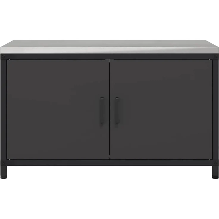 vidaXL Küchenaufbewahrung mit Regal Schwarz 60 x 50 x 92 cm Stahl 874996 – Bild 8