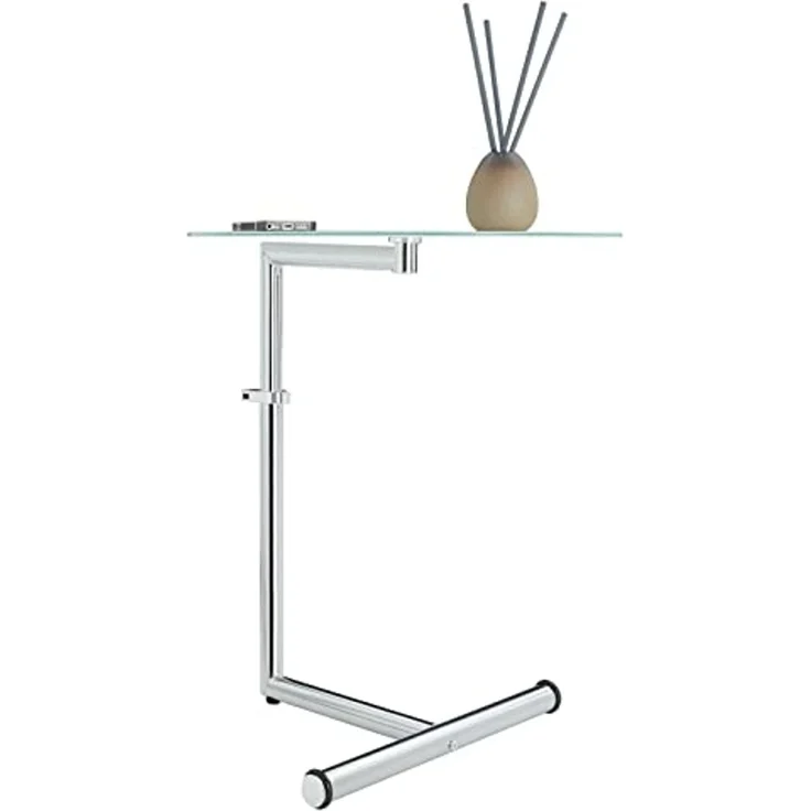 IDIMEX Beistelltisch LEONIE, Couchtisch Beistelltisch Wohnzimmertisch höhenverstellbar in Milchglas – Bild 3