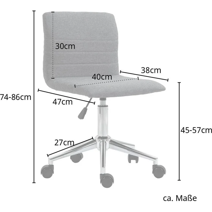SVITA LINUS Schreibtischstuhl Kinder Drehstuhl Stoffbezug Grau – Bild 10