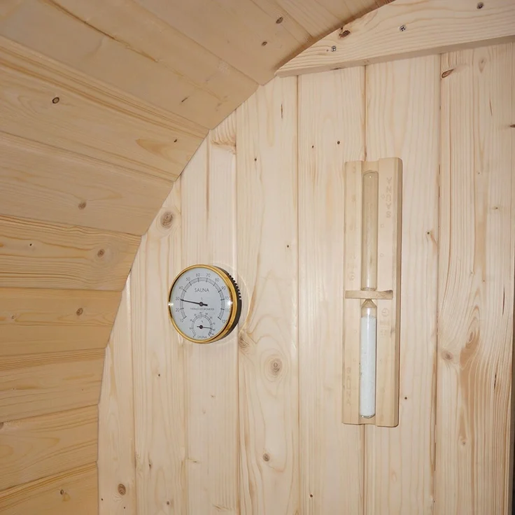 XXL Luxus Outdoor Fasssauna 194x220 cm SET Sauna inkl. 8 KW Saunaofen 4 Pers. – Bild 6