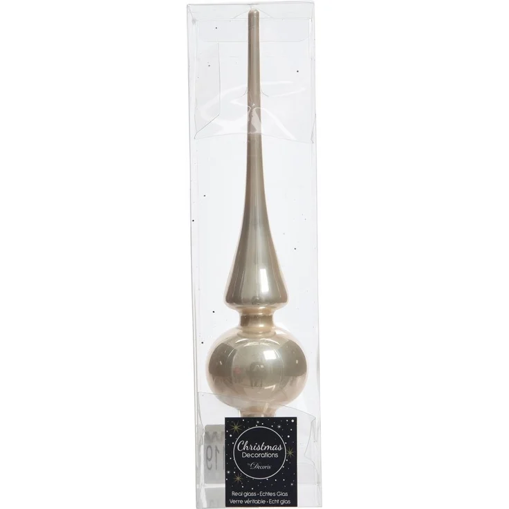Kaemingk Christbaumspitze, Christbaumspitze Glas 26cm perle glänzend – Bild 1