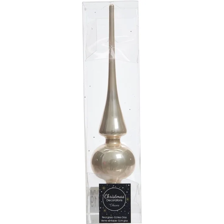 Kaemingk Christbaumspitze, Christbaumspitze Glas 26cm perle glänzend