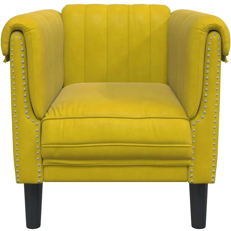 vidaXL Sessel Gelb Samt 372571 – Bild 3