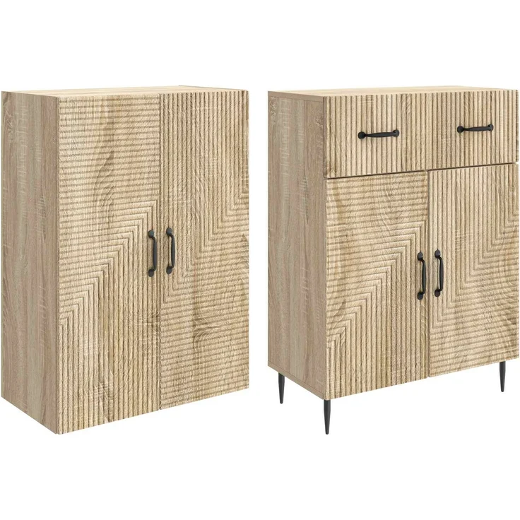 vidaXL Schrankset 2 pcs Sonoma-Eiche 66 x 34,5 x 89,5 cm Holzwerkstoff 3416666 – Bild 3
