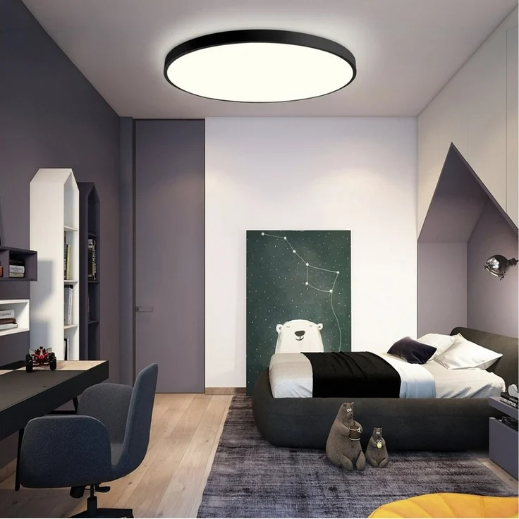 JDONG LED Deckenleuchte Flach Rund Weiß Deckenlampe 24W/36W/54W, Durchmesser 30CM/40CM/50CM, Dimmabr 3000-6000K, LED fest integriert, 3000K Warmweiß, für Schlafzimmer Küche Keller Balkon Büro Wohnzimmer – Bild 4