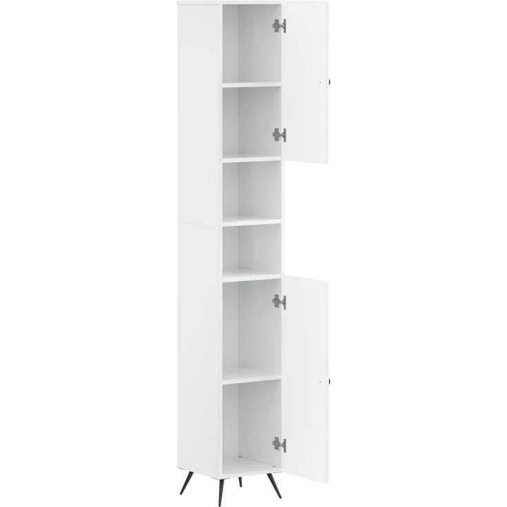 vidaXL Badezimmerschrank mit offenem Regal BREDA Hochglanz Weiß 897479 – Bild 2