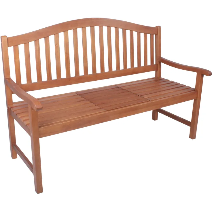 Gartenbank ARLES - 150cm Breit, Eukalyptus, Natur | Terrassenbank Wetterfest Sitzbank Outdoor Bank
