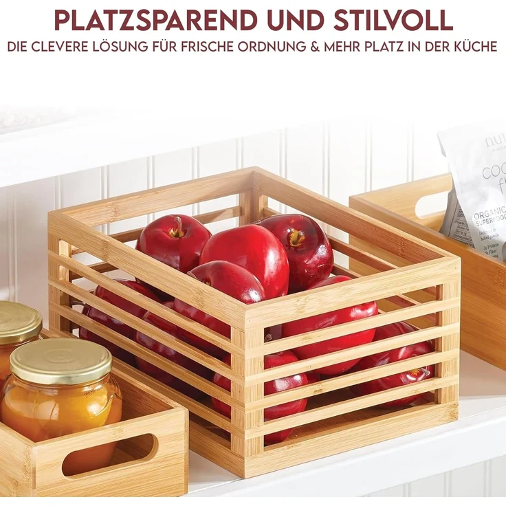 hausleben Aufbewahrungsbox Holzboxen zur Aufbewahrung 3er Set Küche, Bad, Wohnen (1 St), Dekorative Ordnungshelfer mit natürlicher Eleganz – Bild 5