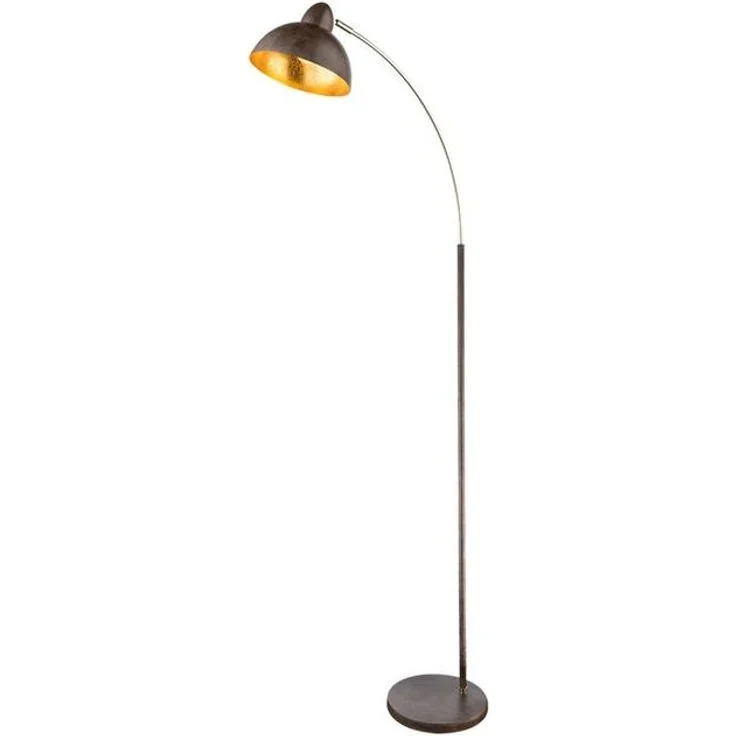 GLOBO LIGHTING LED Bogenlampe, Leuchtmittel inklusive, Warmweiß, LED Bogenlampe Stehleuchte Leselampe gebogen blattgold Höhe 155 cm – Bild 4
