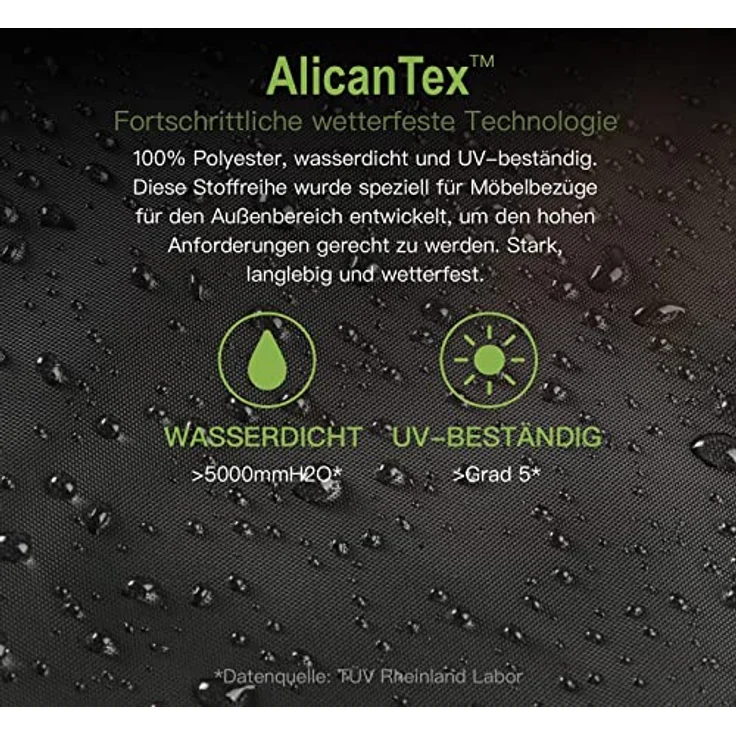 Awnic Strandkorb Schutzhülle Winterfest Strandkorbhülle Strandkorbhülle 2 Sitze Wasserdicht 420D Polyester L135×B105×H175/140cm – Bild 5