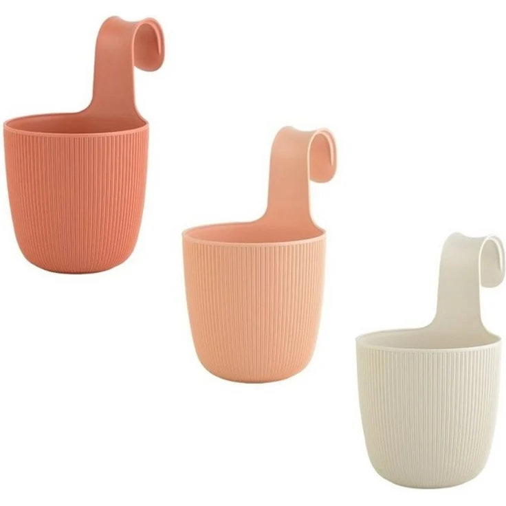 Engelland Blumentopf Blumentopf zum Hängen (Vorteils-Set, 3 St, Fassungsvermögen 2,3 Liter), UV-Beständig, Frostbeständig, Drainagesystem, ideal für Geländer/Zäune – Bild 4