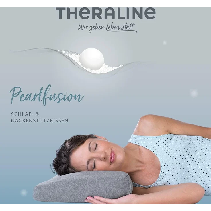 Theraline Pearlfusion Schlaf- und Nackenstützkissen 72 x 32 x 10 cm incl. Bezug weiß – Bild 2