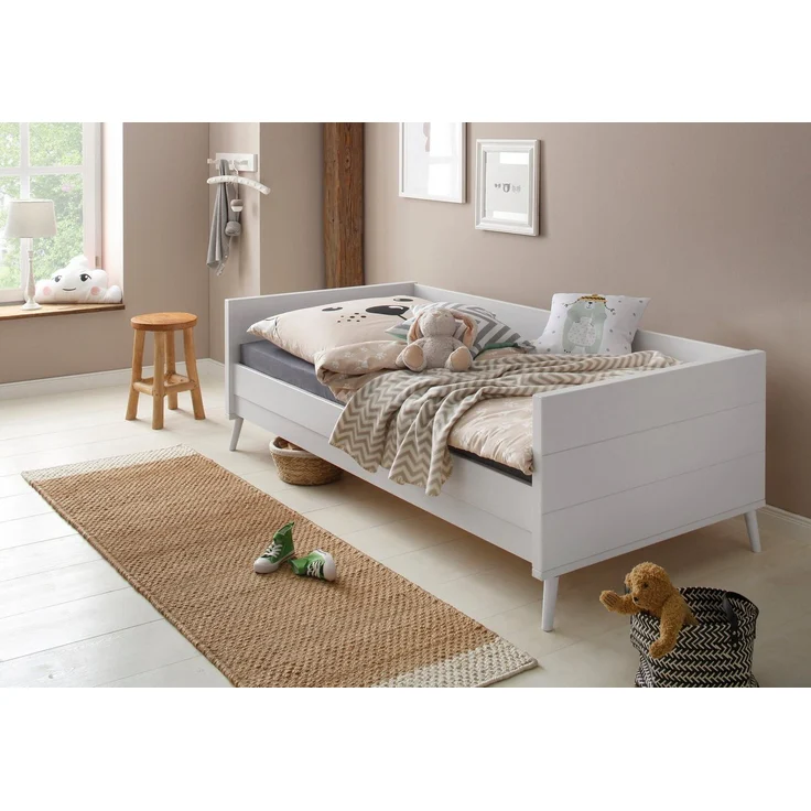 Lüttenhütt Jugendbett Ellen, aus massivem Kiefernholz, in 2 verschiedenen Farben, mit Holzfüßen – Bild 5