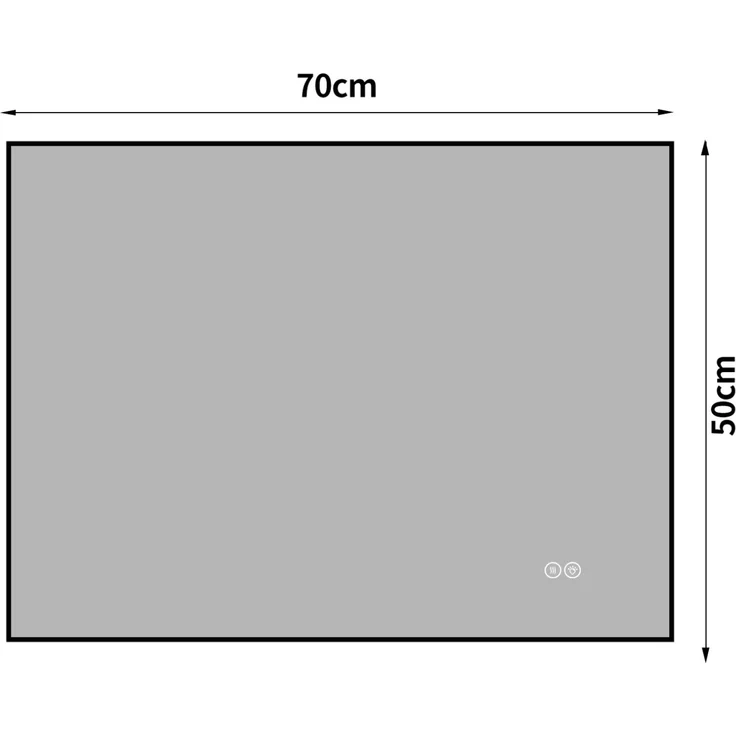 Badezimmerspiegel 50x70 cm mit LED-Hintergrundbeleuchtung, Aluminiumrahmen und Anti-Beschlag-Funktion – Bild 3