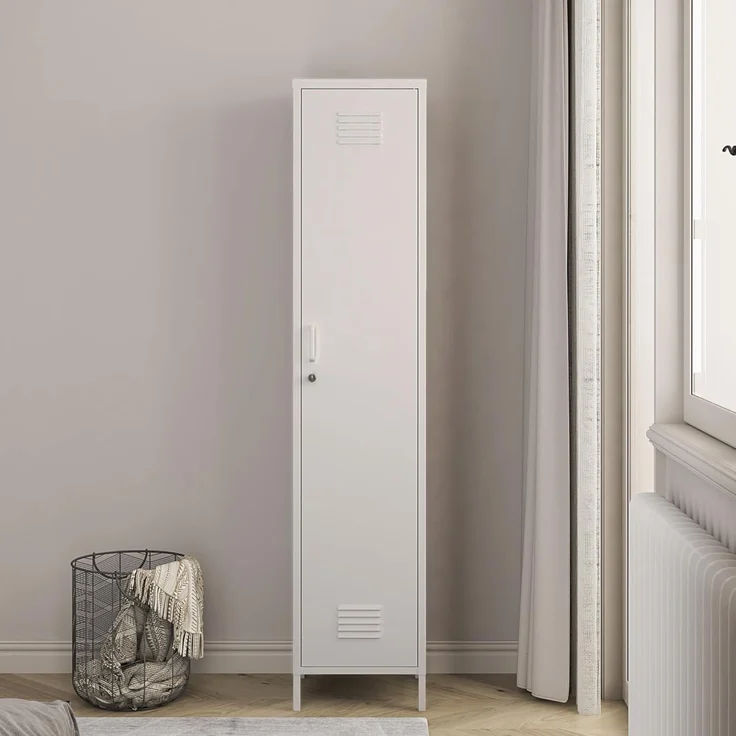 Kleiderschrank Seinäjoki 180x38x38 cm Weiß [en. casa] – Bild 3