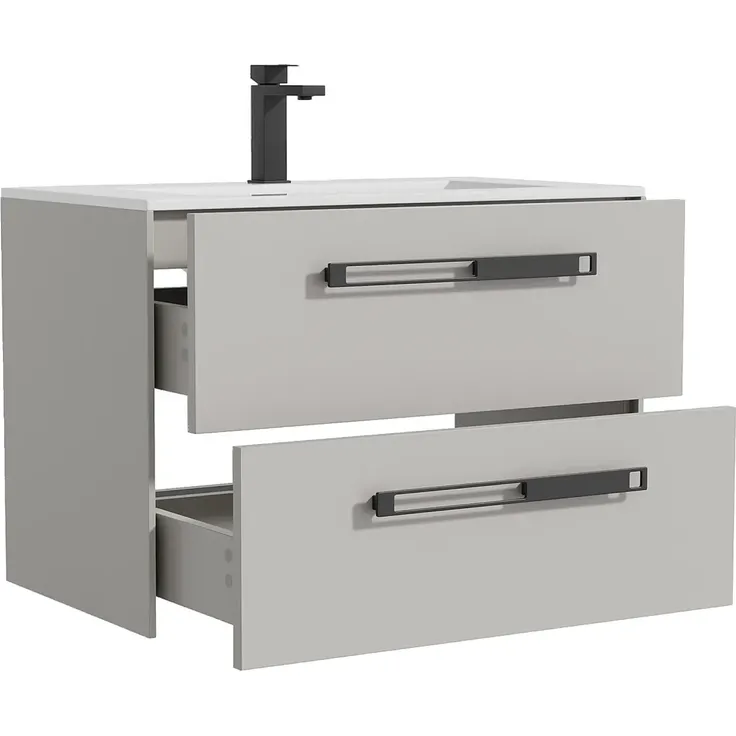 Vente-unique - FELNA Waschbeckenmöbel Holz, Platte Grau - B 45,5 cm x H 55 cm x L 79,4 cm – Bild 4