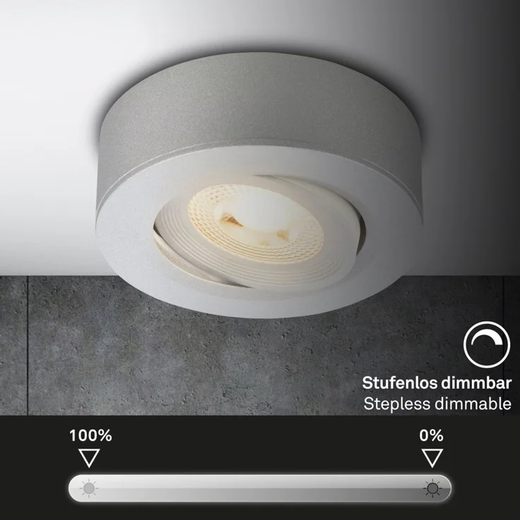 Briloner LED-Einbauleuchten Mini 2in1 Ein-& Aufbau 9W 500lm chrom dimmbar – Bild 3