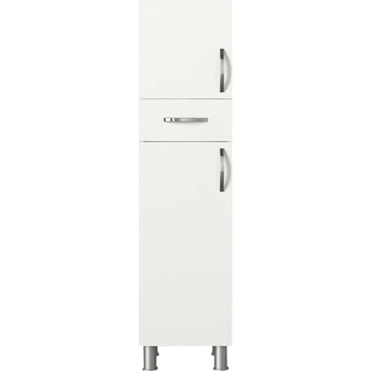 Dmora Hochschrank Arkab 35x31,3x179 cm Weiß 4 Regale, 6 Fächer – Bild 4