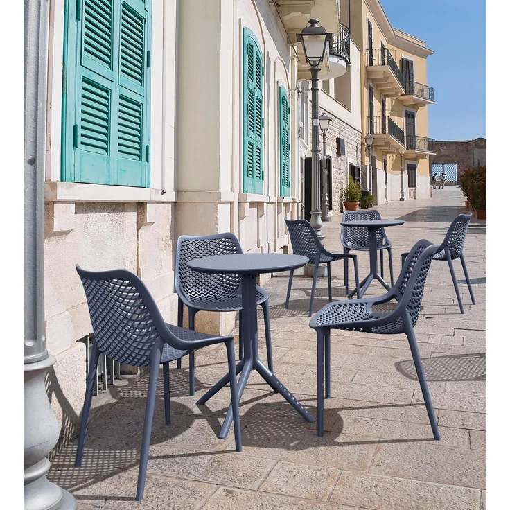 CLP Klapptisch Sky I Gartentisch, stabil und pflegeleicht für innen und außen,taupe rund – Bild 3