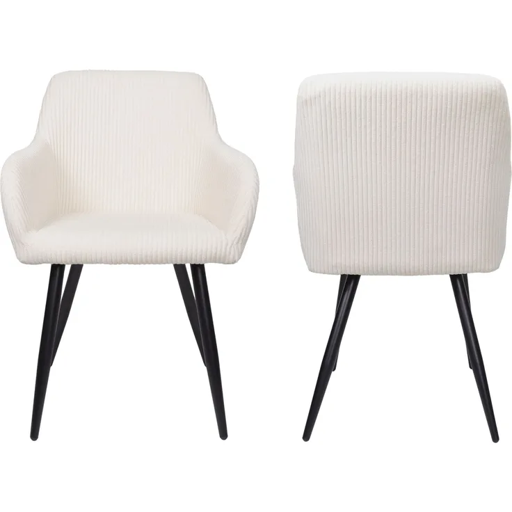 Albatros Esszimmerstuhl SILA – 2er Set Polsterstühle mit Armlehnen, Cord-Bezug | Küchen- & Esszimmerstühle für Küche, Wohnzimmer & Esszimmer | Beige