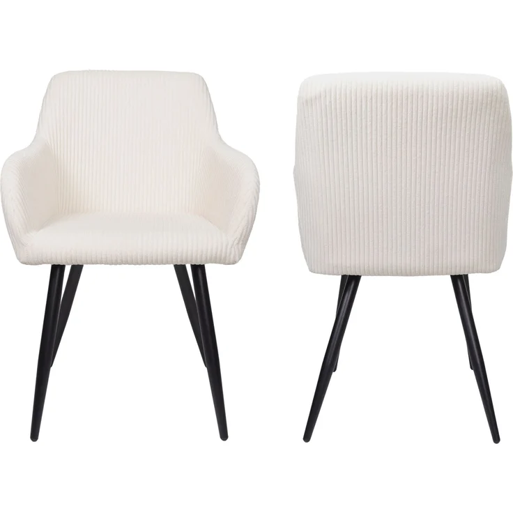 Albatros Esszimmerstuhl SILA – 2er Set Polsterstühle mit Armlehnen, Cord-Bezug | Küchen- & Esszimmerstühle für Küche, Wohnzimmer & Esszimmer | Beige