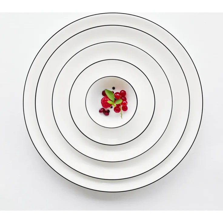 ASA Dessertteller, ligne noire with black line