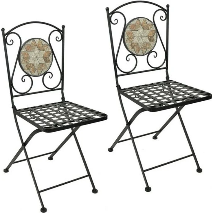 HTI-Living Gartenstuhl Metallstuhl 2er Set Marokko (Set, 2 St), Gartenstuhl Mediterran – Bild 3
