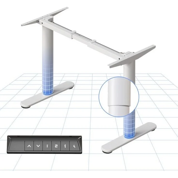 FLEXISPOT Schreibtisch Elektrisch höhenverstellbares Tischgestell, Schwarz/Weiß/Grau/Mousse (1-St, mit elegant abgerundeten Tischbeinen (runde Form), harmonisches Design, Anti-Kollisionsschutz, Max. Load: 80KG – Bild 4