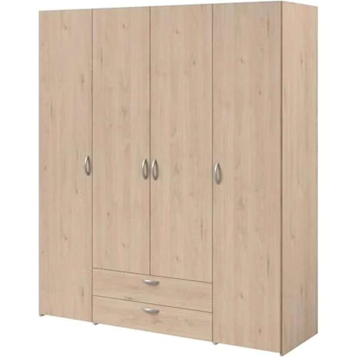 Daily 11 Kleiderschrank 4-türig Holzoptik 160x185x51cm – Bild 6