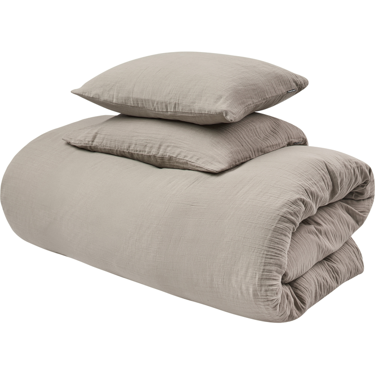 Bettwäsche-Set SUMNER Musselin 220x240 cm Taupe – Bild 5