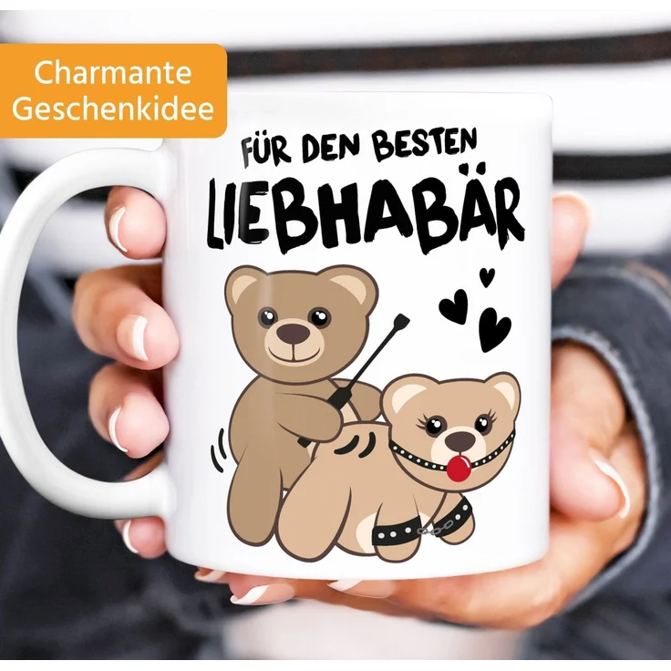 MoonWorks Tasse Kaffee-Tasse Liebe lustig Bär Geschenk Partner Mann Liebhaber, Keramik – Bild 1
