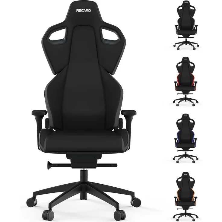 RECARO Exo Gaming Chair | Ergonomischer, atmungsaktiver Gaming-Stuhl mit Feinjustierung - Designed & Made in Germany - Pure Black