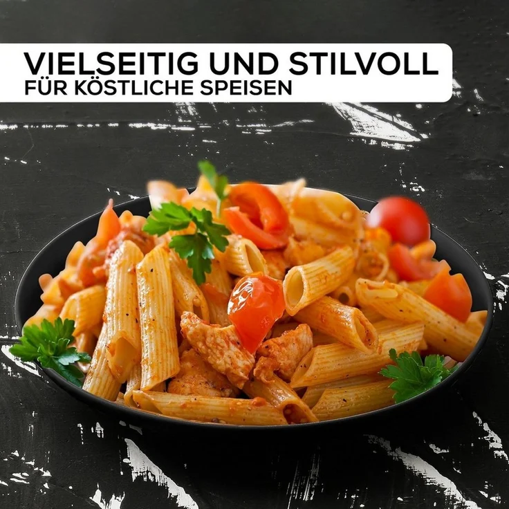 MiaMio Tafelservice Tafelservice 24tlg Geschirrset 6 Personen Kombiservice Keramik Schwarz (24-tlg), 6 Personen, Keramik – Bild 3