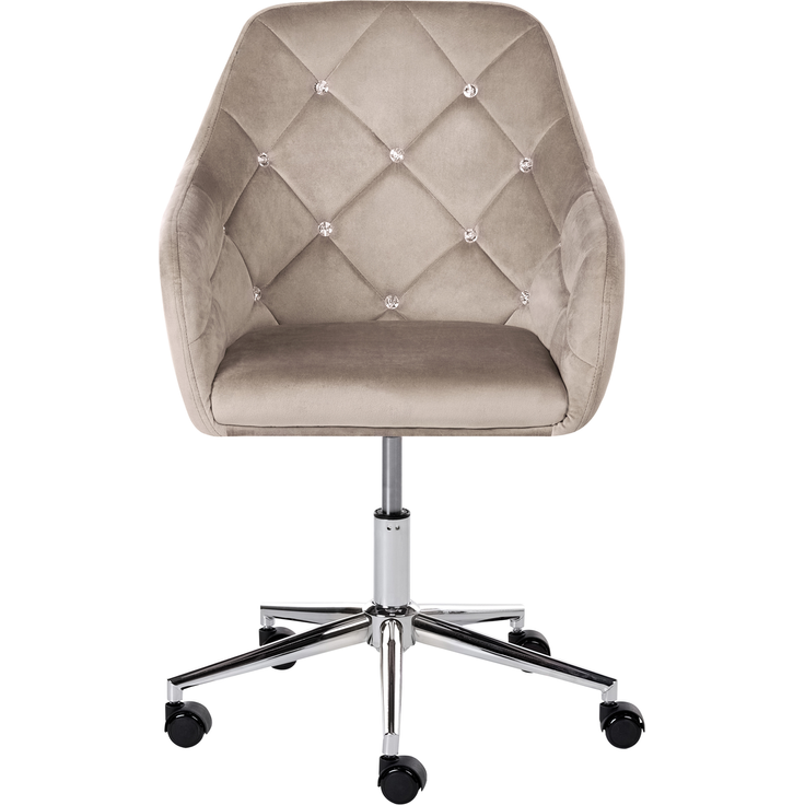 Schreibtischstuhl VELORIA Samtstoff Beige – Bild 5