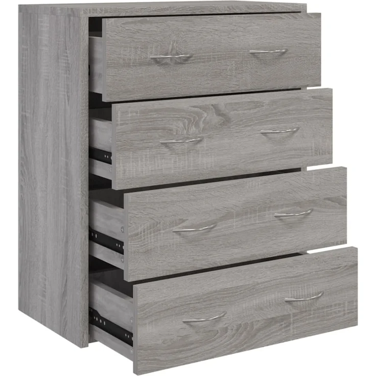 vidaXL Kommode mit 4 Schubladen 60x30,5x71 cm Grau Sonoma 342581 – Bild 2