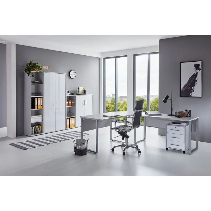 BMG Möbel Büromöbel-Set Office Edition, (Büroset, 6 tlg), Rollcontainer und Aktenschrank abschließbar – Bild 1