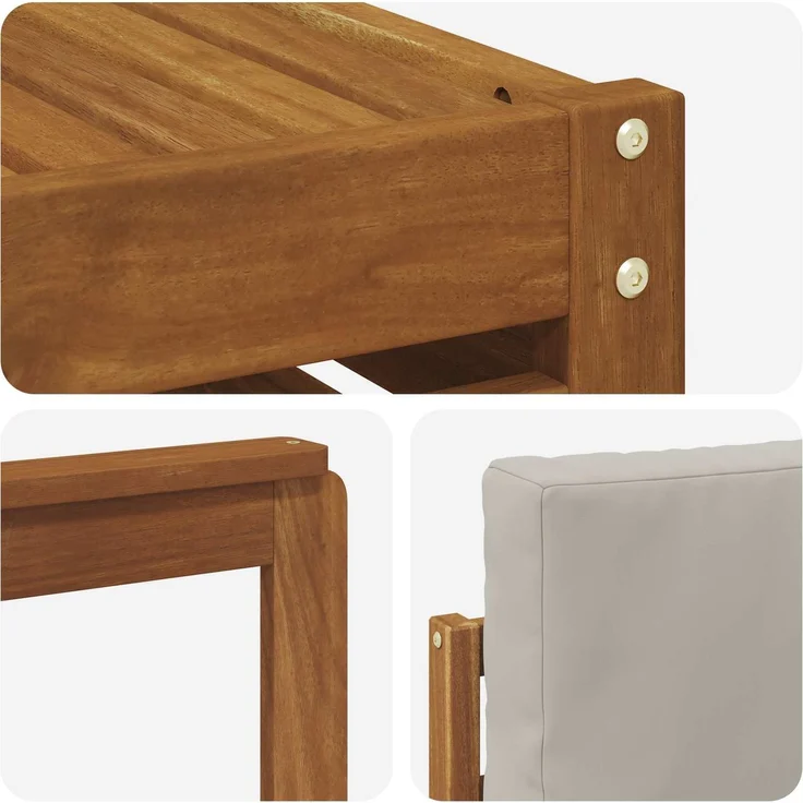 vidaXL Outdoor-Sofagarnitur 8 stk. 8-Sitzer Natur und Hellgrau 3375196 – Bild 8