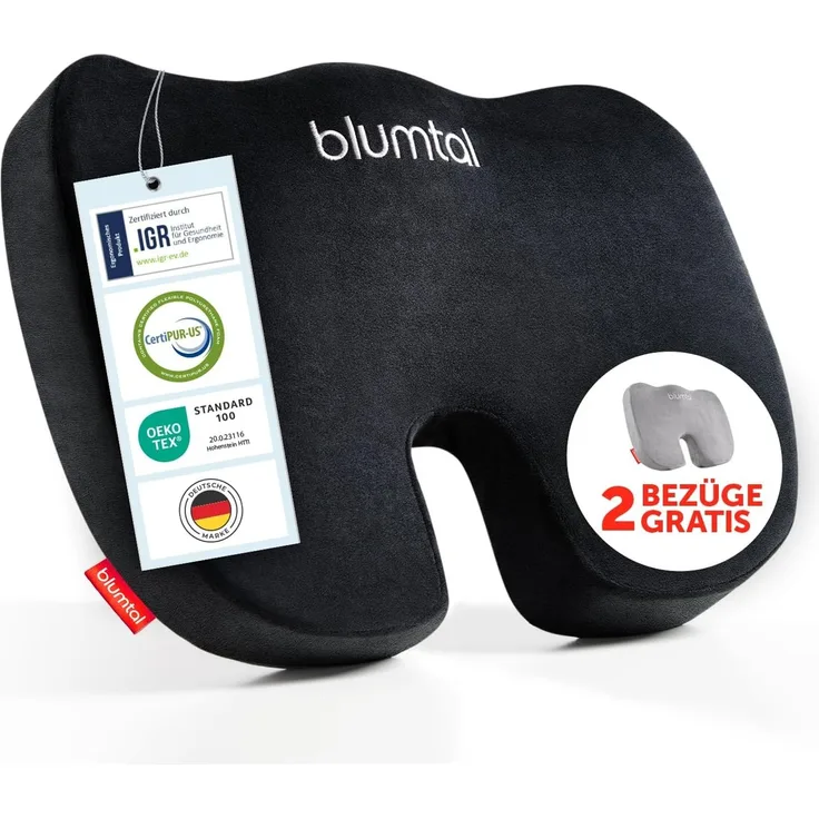 Blumtal Sitzkissen Ergonomisches Sitzkissen - in 3 Härtegraden, ideales Sitzkissen für das Auto und Büro
